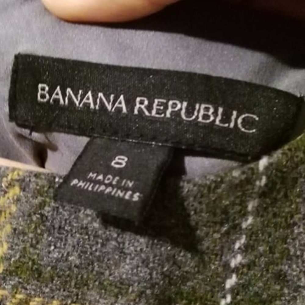 BANANA Republic Gray Checkered Classic Fit & Flare Dress 8 - Picture 3 of 6